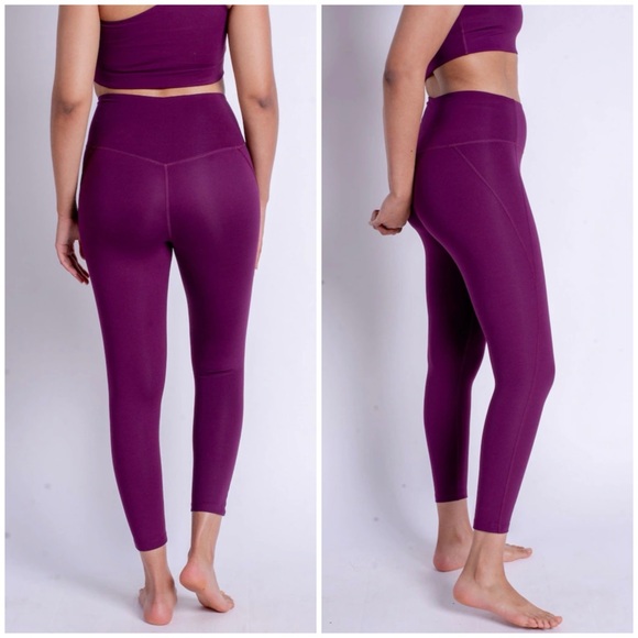 Girlfriend Collective High Rise Compressive Leggings Medium Purple Athleisure - Picture 2 of 8